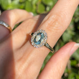 Aquamarine Dream Halo Ring