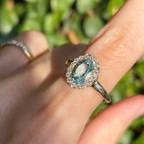 Aquamarine Dream Halo Ring
