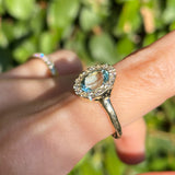 Aquamarine Dream Halo Ring