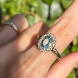 Aquamarine Dream Halo Ring