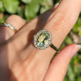 Green Tourmaline Halo Ring