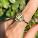 Green Tourmaline Halo Ring