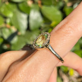 Green Tourmaline Halo Ring