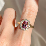 Pink Tourmaline Halo Ring