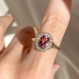 Pink Tourmaline Halo Ring