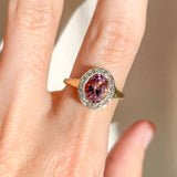 Pink Tourmaline Halo Ring