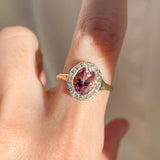 Pink Tourmaline Halo Ring