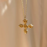 Cross of Roses Pendant