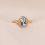 Aquamarine Dream Halo Ring