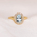 Aquamarine Dream Halo Ring