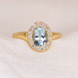 Aquamarine Dream Halo Ring