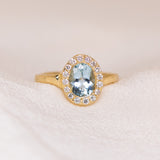 Aquamarine Dream Halo Ring