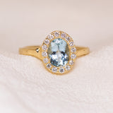 Aquamarine Dream Halo Ring