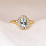 Aquamarine Dream Halo Ring