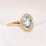 Aquamarine Dream Halo Ring