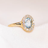Aquamarine Dream Halo Ring