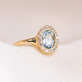 Aquamarine Dream Halo Ring