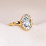 Aquamarine Dream Halo Ring