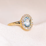 Aquamarine Dream Halo Ring
