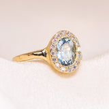 Aquamarine Dream Halo Ring