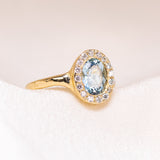 Aquamarine Dream Halo Ring