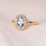 Aquamarine Dream Halo Ring
