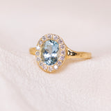 Aquamarine Dream Halo Ring