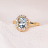 Aquamarine Dream Halo Ring