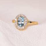 Aquamarine Dream Halo Ring