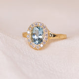 Aquamarine Dream Halo Ring