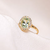 Green Tourmaline Halo Ring
