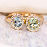 Aquamarine Dream Halo Ring