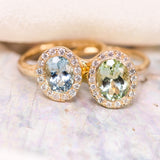 Aquamarine Dream Halo Ring