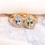 Aquamarine Dream Halo Ring