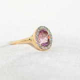 Pink Tourmaline Halo Ring