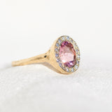 Pink Tourmaline Halo Ring