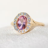Pink Tourmaline Halo Ring