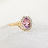 Pink Tourmaline Halo Ring