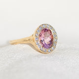 Pink Tourmaline Halo Ring