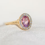 Pink Tourmaline Halo Ring