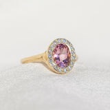 Pink Tourmaline Halo Ring