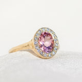 Pink Tourmaline Halo Ring
