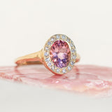 Pink Tourmaline Halo Ring