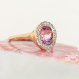Pink Tourmaline Halo Ring