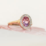 Pink Tourmaline Halo Ring