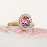 Pink Tourmaline Halo Ring