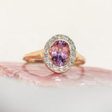 Pink Tourmaline Halo Ring