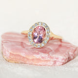 Pink Tourmaline Halo Ring