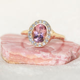 Pink Tourmaline Halo Ring