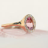 Pink Tourmaline Halo Ring